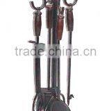 Wrought Iron Fire Place Tools Set, 4 Piece Metal Fire Tools Set, Fire Place Accessories, Companion Set, Family Fire Tools Set thumbnail-1