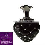 Porcelain Elegant and Shinny Black Vase With Crystals From Swarovski thumbnail-1