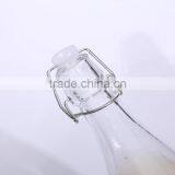 1000ml/500ml/250ml Clear Empty Glass Beverage Bottles With Plastic Clamp Lid Wholesale thumbnail-5