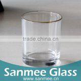 185ml,6.5oz Transparent High Quality Gold Rim Coffee Glass Cup thumbnail-1