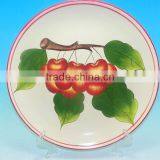 ROUND GRAPE WHITE CERAMIC PLATE