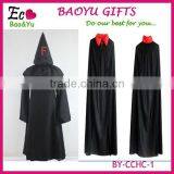 Halloween Black Death Large Party Long Black and Red Cloak Hooded Long Black Devil Cloak thumbnail-1