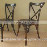 Solid Wood Stacking Living Room Dining Chair Wooden Antique Cross Back Dining Chair thumbnail-1