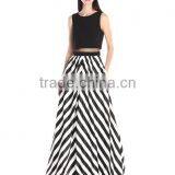 2016 Hot Sales Two Piece Design Maxi Dress Black/white New Style Dress LC6042-A thumbnail-2