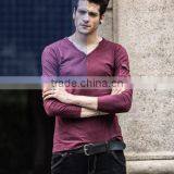 Cotton Mans V-neck T-shirt From China thumbnail-2