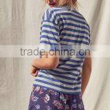 MGOO Fashion Design Stripe Round Neck T Shirt 180 GSM 100% Cotton Wonder Woman T Shirts With Pocket thumbnail-3