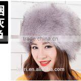 Woman and Man Fashion Fox Faux Fur Russian Hats With Satin Lining/Round Top Unisex Winter Cap Hats thumbnail-2