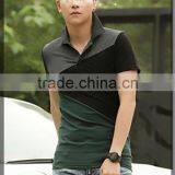 Mens Colors Patchwork Short Sleeve Pima Cotton Polo Tshirts 201312 thumbnail-1