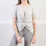 T Shirt Cheap Price Wholesale Lady T-shirt With Knot Front thumbnail-2