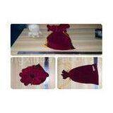 Red Velvet Drawstring Bag , Velvet Gift Pouch For Earring OEM thumbnail-1