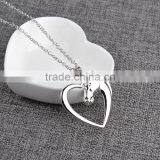 Horse Heart Horse's Head Pendant Necklace Mares Necklace Silver Horse Heart in Love Charm thumbnail-4