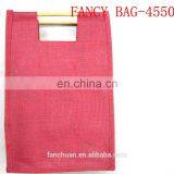 Small Top Packing Hot Sale Wooden Handle Jute Bag thumbnail-1