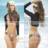 Rainbow Printed Hot Sale Low Price Sexy Women Rash Guard Crop Top thumbnail-1