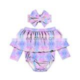 Baby Off Shoulder Bodysuit Fall Kids Clothing Tie Dye Romper thumbnail-6