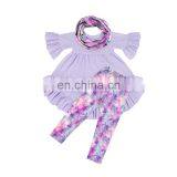 Girls Hi Lo Ruffle Flare Tunic Dress Scarf Leggings Baby Boutique Clothing Kids Halloween Outfit thumbnail-4