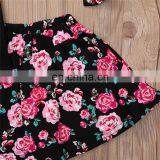 Summer Wear Clothes Little Girl Boutique Clothing Set Matching Printed Shorts 3 Piece Outfit thumbnail-2