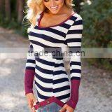 Ladies Causal Shirt Long Sleeve Stripe Blouse Stylish Apparel Women Clothing Tee Shirt for Women Quality Choice Most Popular thumbnail-2