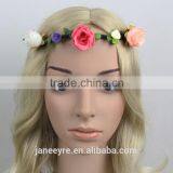 High Quality Bohemian Style Floral Flower Rose Party Wedding Hair Head Wreaths thumbnail-4