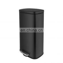 Best Seller Factory Directly Supply 50L Kitchen Black Dustbin With Pedals and Inner Bins