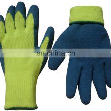 7 Gauge Warm Fluorescent Orange Acrylic Latex Palm Coated Gloves,Hand Gloves for Construction Work