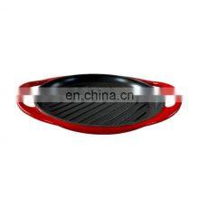 Enamel Cast Iron Korean Round Non-stick Griddle Bbq Grill Pan thumbnail-4