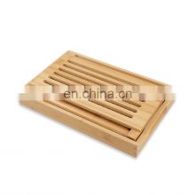 In Stock 3 Slice Sizes Foldable Bamboo Bread Slicer With Crumb Tray And Bread Bags For Homemade Bread