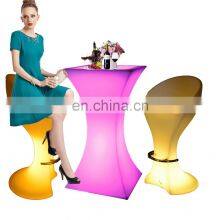 Led Table and Chair /RGBW Color Changing Led Outdoor Patio Garden Nightclub Furniture Plastic Party Tables and Chairs thumbnail-1