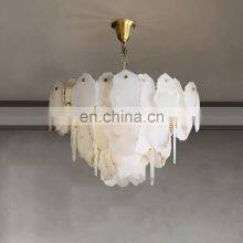 Nordic Decorative Alabaster Pendant Light LED Brass Gold Hanging Lighting Chandelier thumbnail-1