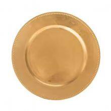Transparent Plastic Custom Round Gold Charger Plates for Wedding Decoration and Banquet Decoration