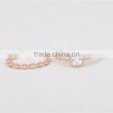 New Arriving 14KT Solid Gold Ring Set Women Fashion Ring AAAAA CZ thumbnail-5