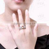 KZCR323 Fashion Women Accessories Champagne Color 18K White Gold Crown Ring thumbnail-6