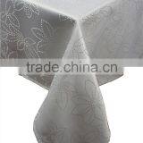 Hot Sale 100% Polyester White Jacquard Polyester Tablecloth