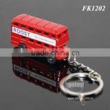 3D Mini Bus Shaped Customized Printing Promotional Souvenir Double-deck London Bus Keychain thumbnail-2