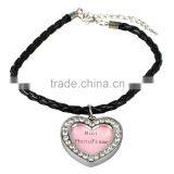 Dog Bone Heart Round Photo Frame DIY Mini Crystal Pendant Charm Necklace thumbnail-4