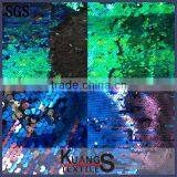 Gold Blue Sequin Fabric