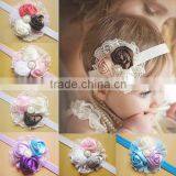 HOT SALE Baby Girls 0-3 Years Rose Design Lace Headbands, Moq is 10 Pcs, Can Chooose Colors thumbnail-1