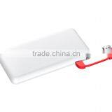 Ultra Slim Polymer Battery 10000mAh Power Bank Built-in Cable High Quality With CE/ROHS/FCC Certificates thumbnail-2