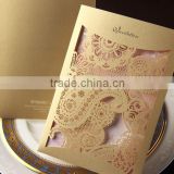 golden laser cutting wedding cards