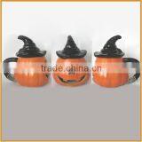 Pumpkin Design Ceramic Beer Steins With Lid New Beer Mug
