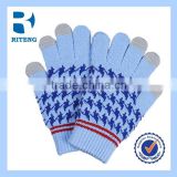 Knit acrylic touching gloves with custom logo