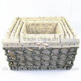 2015 New Set of 4 Maize Husk Storage Baskets With Lining-cheap Wicker/rattan Baskets thumbnail-1