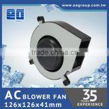 Taiwan UL CE TUV ROHS Certified High Quality AC Blower AC Cooling Fan in 126x126x41mm with High Airflow