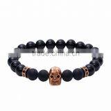 24k Gold Plated Helmet Spartan Warrior Custom Charm Beaded Bracelet for Men thumbnail-1