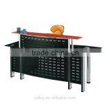 PT-P014 Tempered Glass Table Top Metal Office Reception Desk Office Furniture Office Counter Design