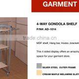 China Heavy Duty 4 Way Clothing Display Gondola With Maple MDF Shelf thumbnail-3