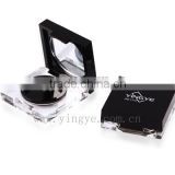 Acrylic glass small capacity custom black square recyclable compact powder case with mirror