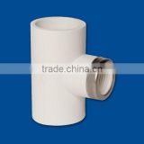PVC Fittings: Reducing Tee (Soc x Soc x Fipt with Stainless Steel Collar)