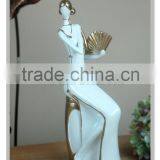 Interesting Art Collectible Chinese Lady Playing 3 Stringed Figurine thumbnail-3