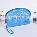 Sky Blue Lace Clear Pvc Beauty Bags for Lady (FLY-EL0115) thumbnail-2