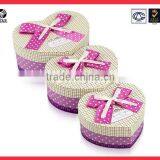 Products Custom Printing Paper Folding Colorful Cosmetic Box Packaging, Heart Shaped Gift Box Set With Bowknot thumbnail-2